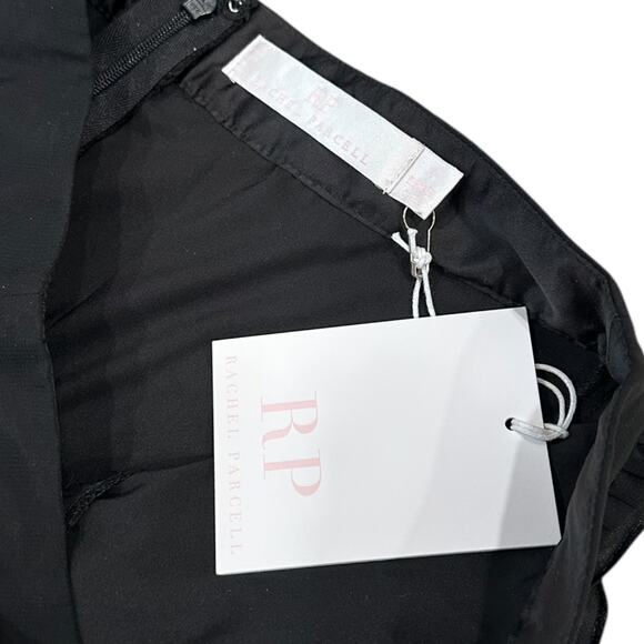 NWT Rachel Parcell Tiered Pleated Skirt with Lace Trim In Black - Picture 7 of 7